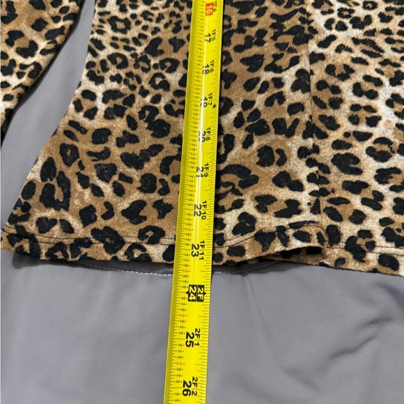 Cache Leopard Print Long Sleeve Top L - Picture 3 of 4